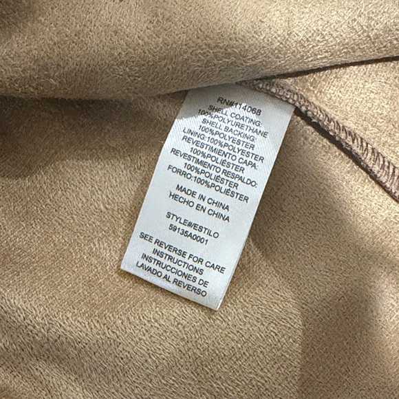 KIT + SKY Brown Faux Leather Peplum Blouse Large - Picture 3 of 4